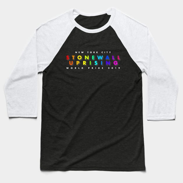 All Black Stonewall Uprising World Pride Tee 2019 Baseball T-Shirt by interbasket